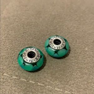 Set of Pandora Murano glass charms